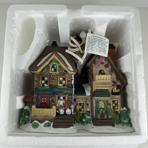 Santas Workbench Cornerstone Cobbler Haberdashery Lighted Porcelain Christmas - Picture 9 of 16